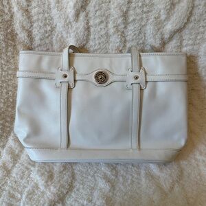 Dooney and Burke white leather shoulder bag
